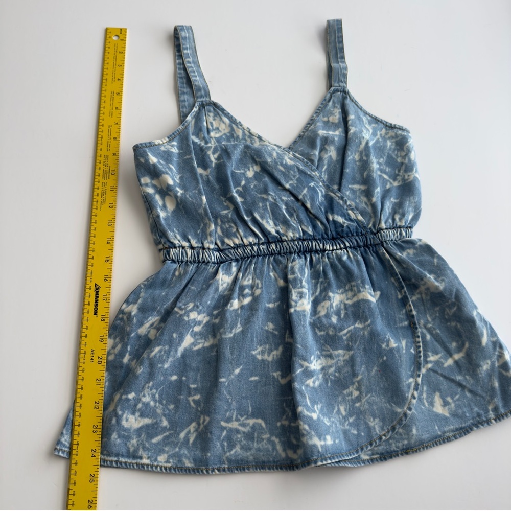 Anthropologie Porridge Small Boho Festival Summer Sky Blue Denim Top Shirt- NWT - Picture 5 of 8